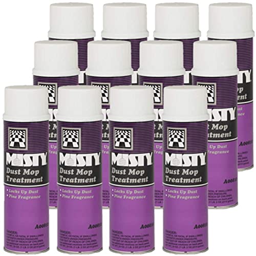 MISTY Dust Mop Treatment Spray - 18oz (Pack of 12) - Professional Janitorial Grade Dust Magnet Spray for Floors - Ideal for Commercial Cleaning, Hospitals, Schools & Office Maintenance