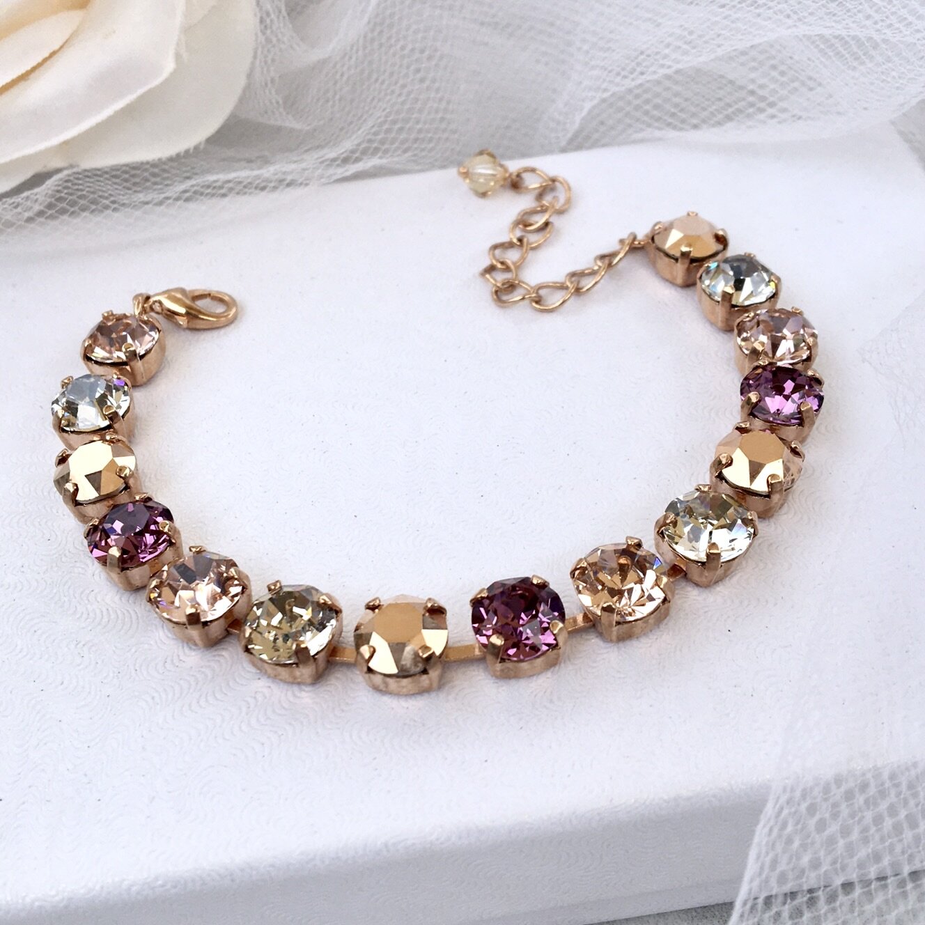 Iliana Rose Gold Bridal Jewelry Set - 3 Piece Wedding Jewelry Collection for Bride, Bridesmaids & Engagement | Perfect for Weddings, Anniversaries & Special Occasions