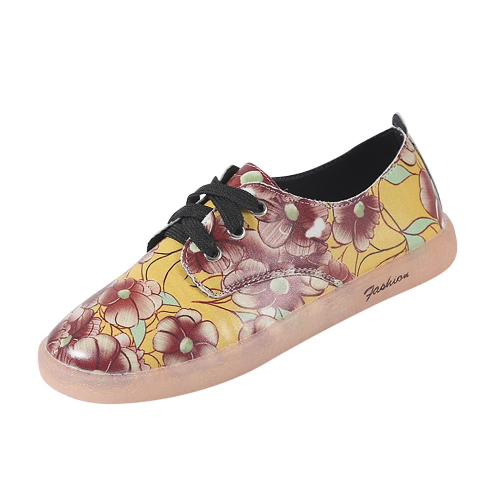 MOLayys Women's Slip On Casual Shoes - Open Back Fisherman Sandals for Spring & Summer - Comfortable Flat Shoes in Large Sizes (Yellow, Size 9) - Perfect for Beach, Vacation & Everyday Wear