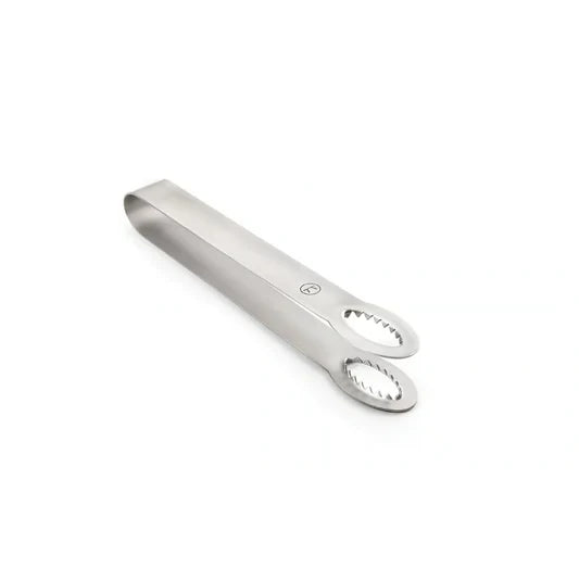 Premium Brushed Stainless Steel Ice Tongs - Heavy Duty Barware for Cocktails, Iced Coffee & Drink Garnishing - Perfect for Home Bars, Restaurants & Parties
