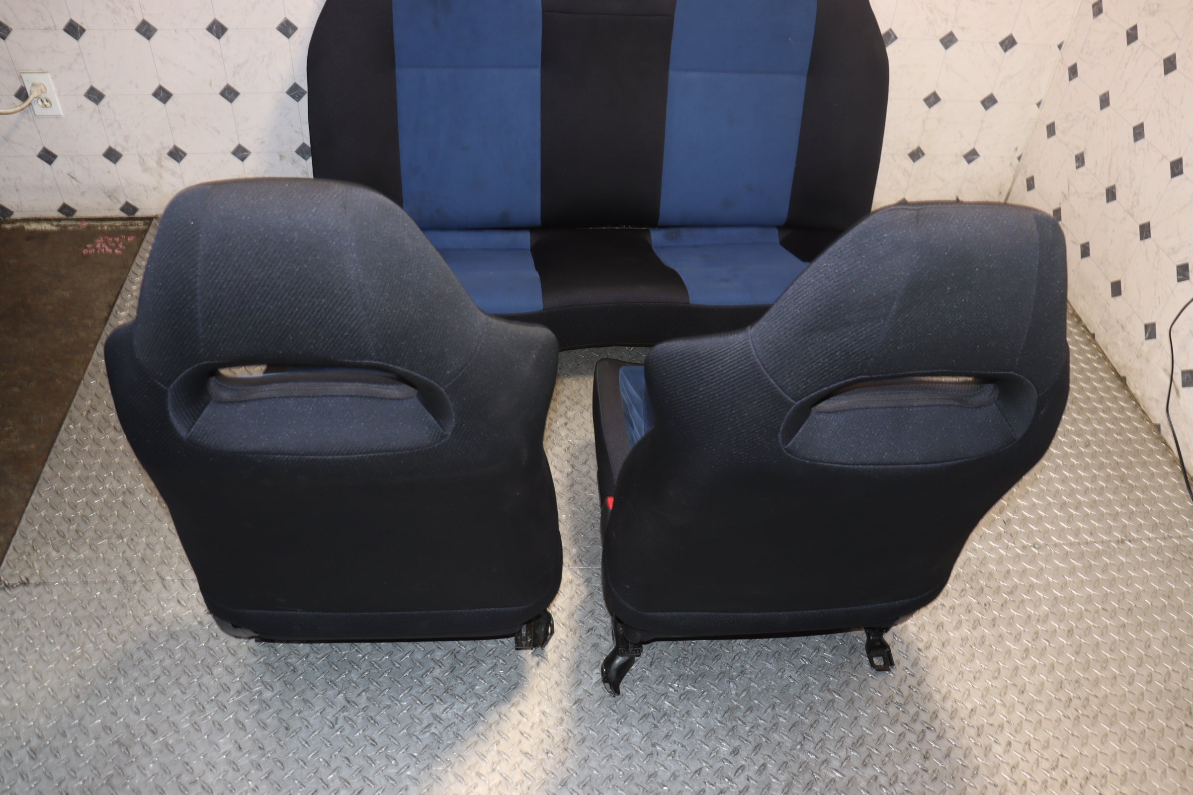 JDM Subaru Impreza WRX STI V7 Front & Rear OEM STI Seats - Perfect for Racing & Car Enthusiasts