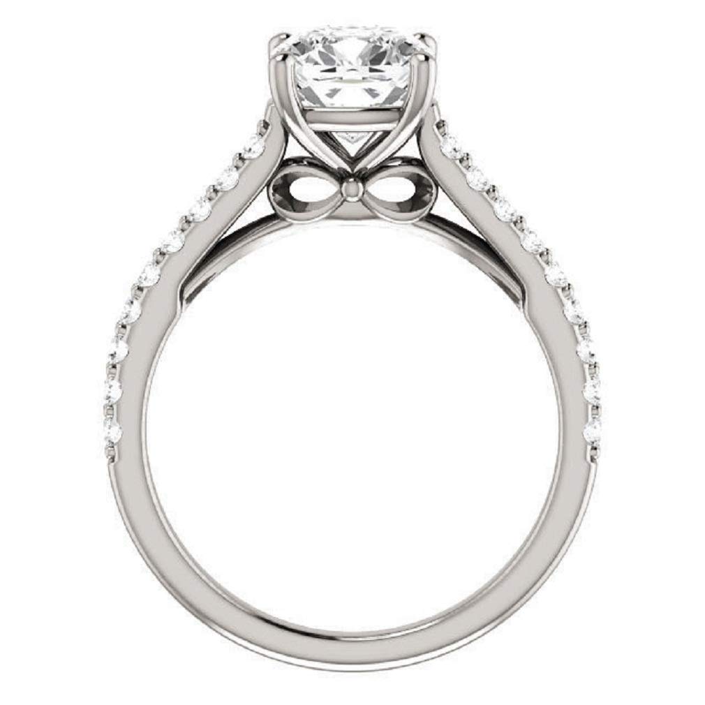 Antique Filigree Engagement Ring Set - 4 CT Cushion Cut Moissanite, VVS1 Clarity, Colorless Diamond Alternative - 925 Sterling Silver Promise & Wedding Ring - Perfect Gift for Anniversaries, Proposals & Special Occasions