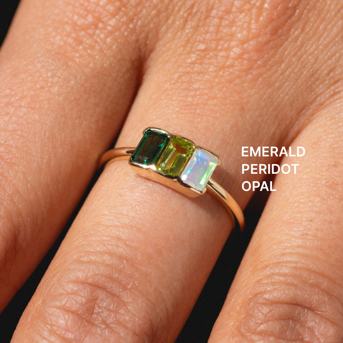 Customizable Acrostic Baguette Gemstone Ring - Personalized Name Initial Jewelry for Women, Dainty Stackable Ring for Birthdays, Anniversaries & Everyday Elegance