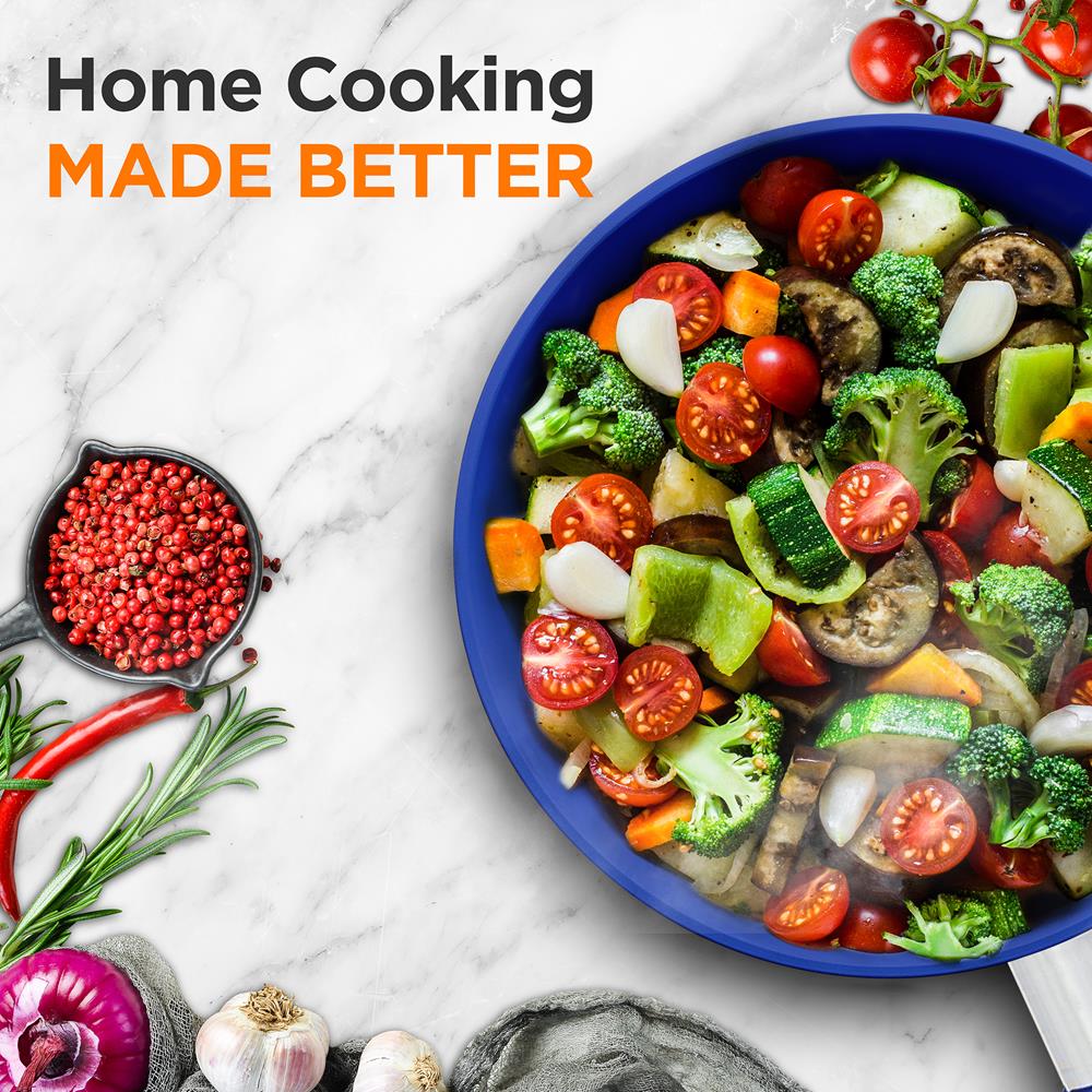 Non-Stick Fry Pan with Glass Lid - 10 Inch Skillet for Healthy Cooking, Omelets & Pancakes - Dishwasher Safe & PFOA Free - Perfect for Home Kitchen & Camping