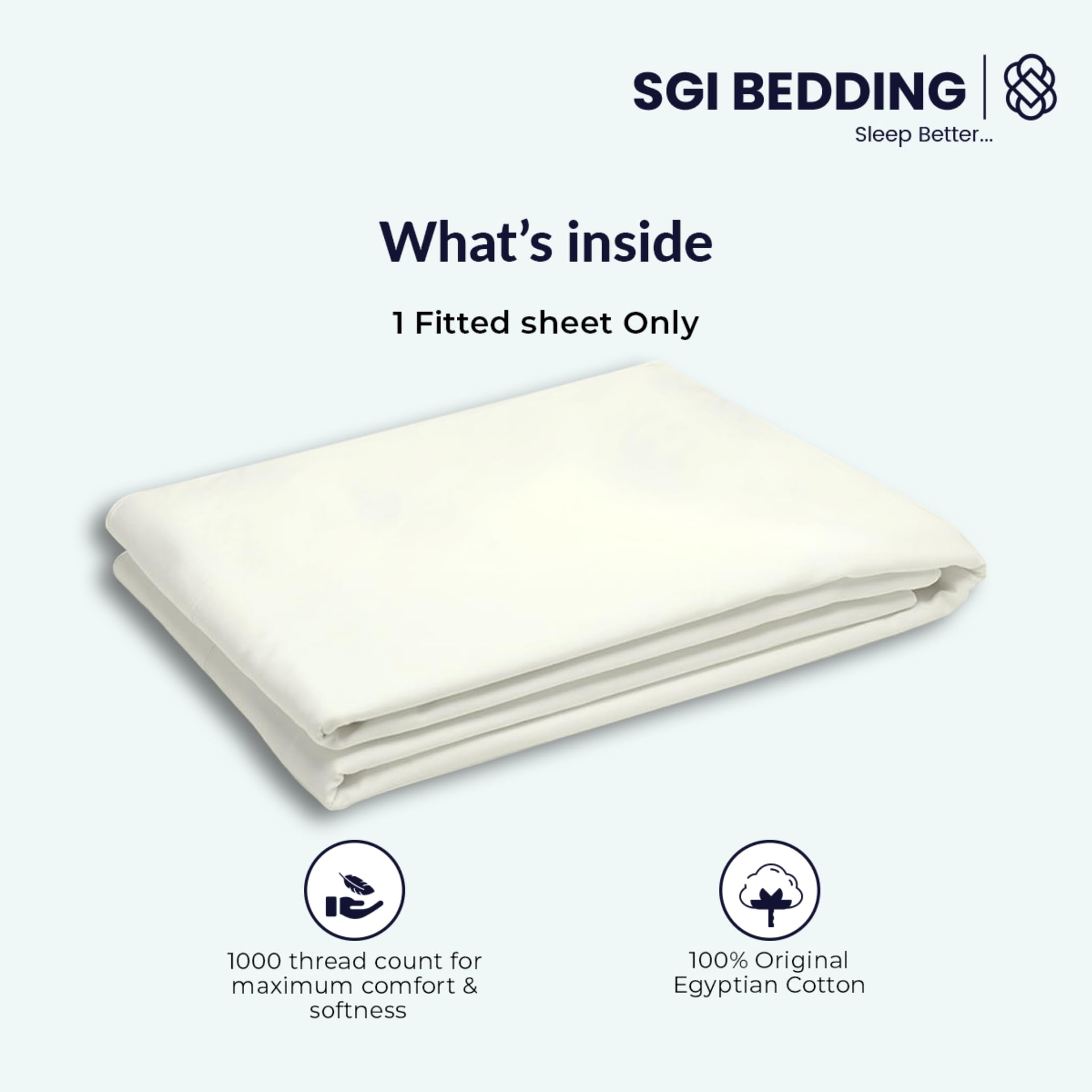 Premium 100% Egyptian Cotton Fitted Sheet for Adjustable Beds - 32