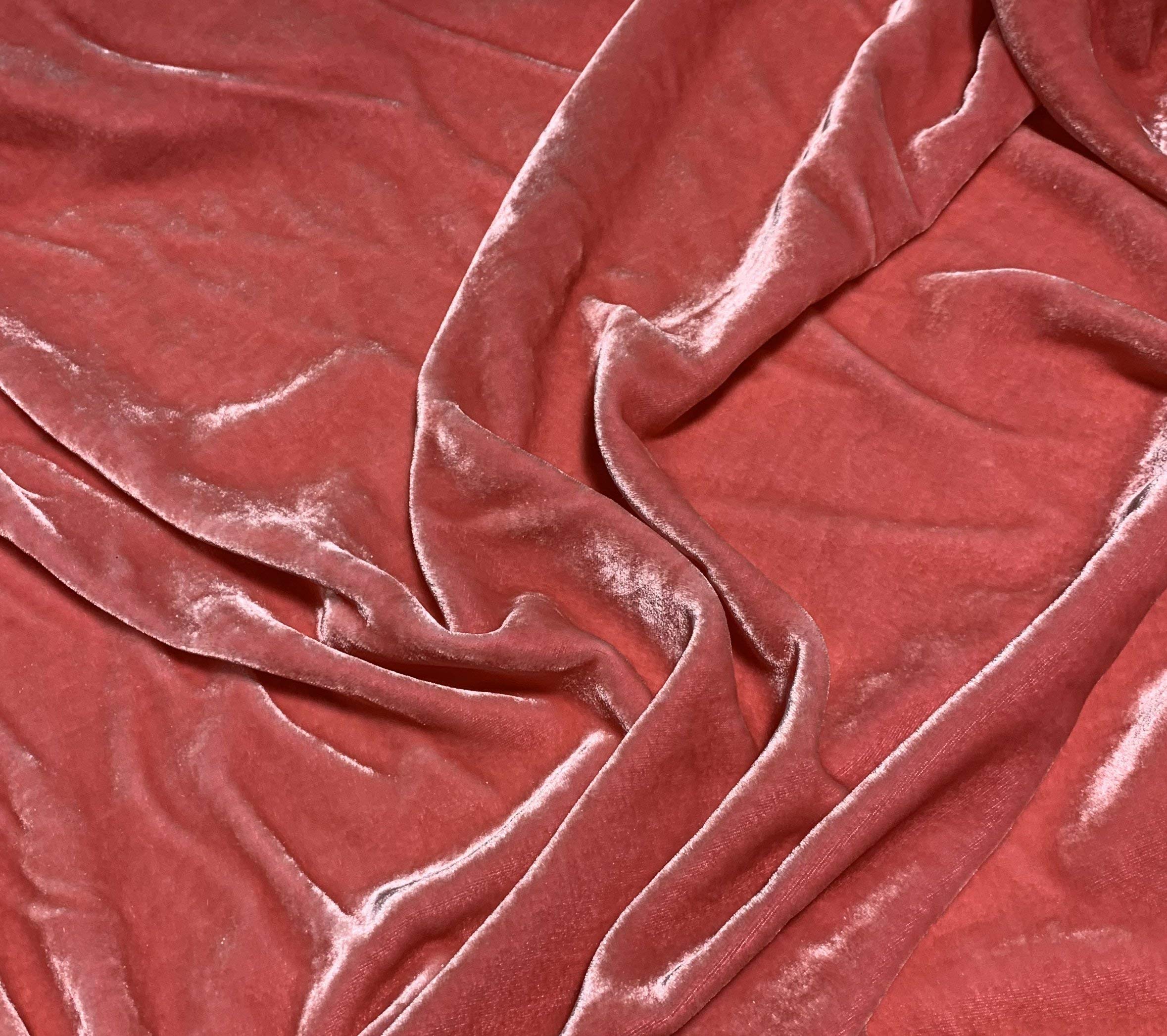 Flamingo Pink Hand Dyed Silk Velvet Fabric - Luxurious Soft Material for Dresses, Scarves & Home Decor