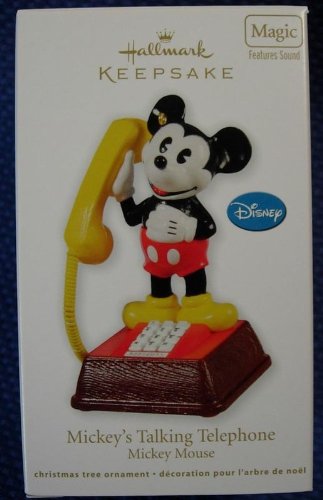 2011 Mickey's Talking Telephone Mickey Mouse Magic Hallmark Ornament - Collectible Disney Christmas Decor for Tree & Home Display