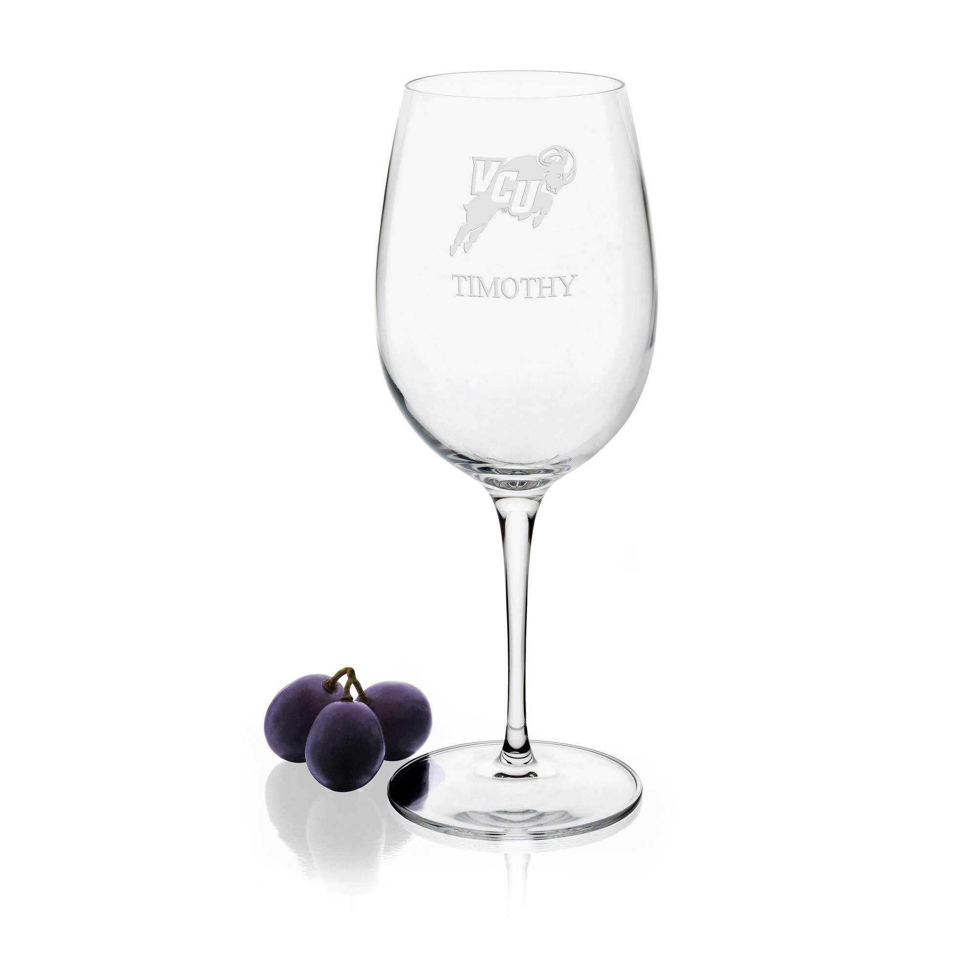 Premium M. LA HART Virginia Commonwealth University Red Wine Glasses - Set of 4 Crystal Stemware for Cabernet & Merlot - Perfect for Dinner Parties, Wine Tasting & Romantic Evenings