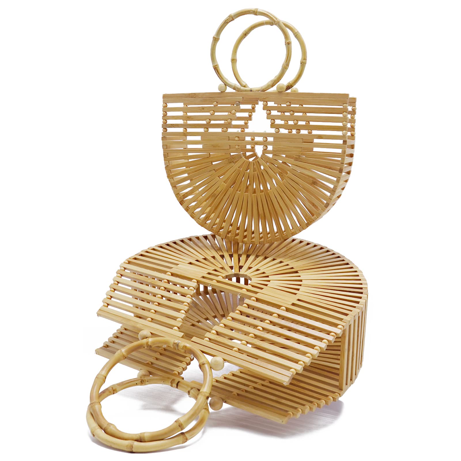 Stylish Bamboo Designer Handbags for Women - Eco-Friendly Tote & Straw Beach Bags | Perfect for Summer Outings, Travel & Casual Fashion Accessories