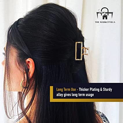 DeLush Metal Hair Clips for Women - Stylish Medium Size Hair Clutchers for Girls & Women, 8-Pack Multi-Design Hair Accessories for Everyday Use, Parties & Weddings