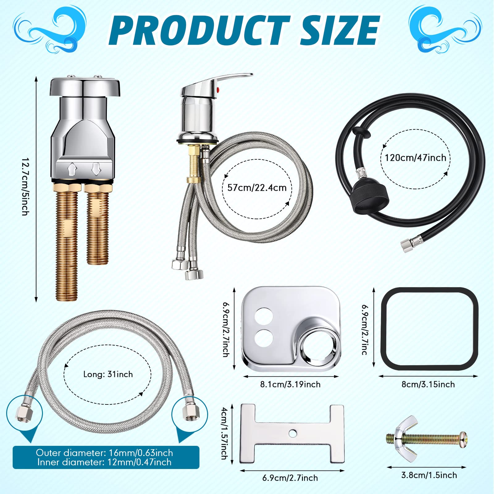 **16-Piece Shampoo Bowl Vacuum Breaker Kit - Replacement Faucet & Sink Parts for Salon & Barber Shampoo Bowls - Perfect for Hair Washing Stations & Professional Salon Upgrades**