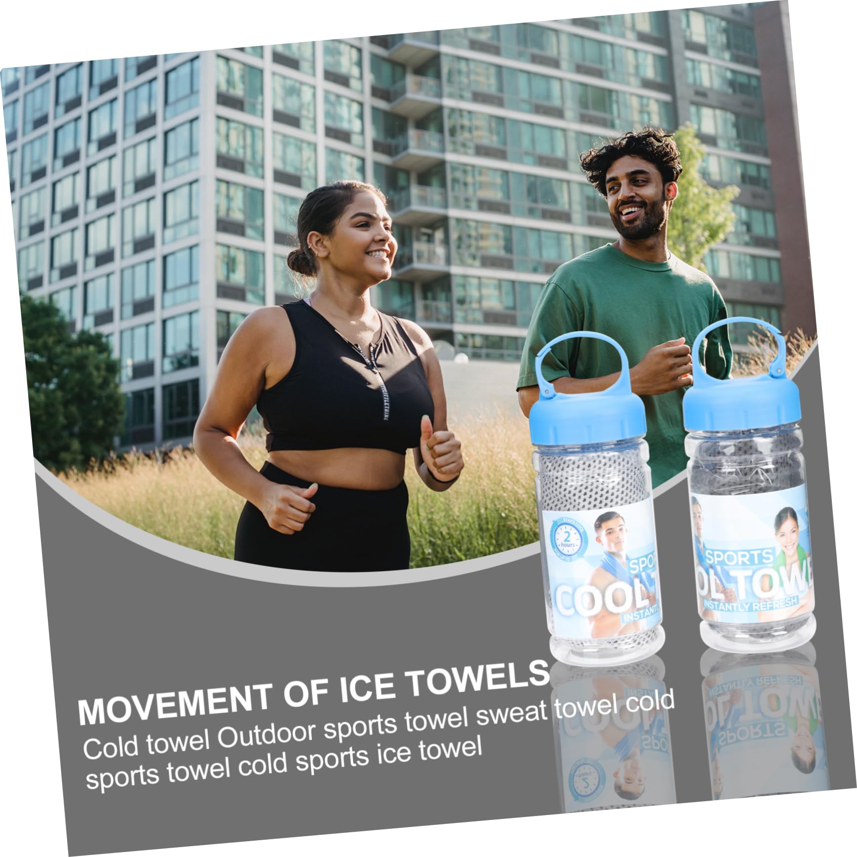 GAROZATION 2-Pack Cooling Towel - Microfiber Yoga & Beach Towel for Sweat Absorption, Quick Dry & Travel - Perfect for Workouts, Sports, Hot Weather & Outdoor Activities