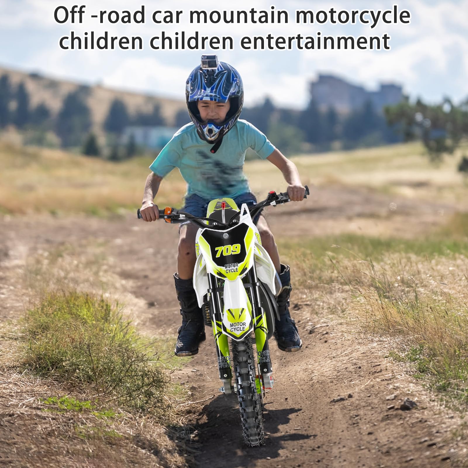 49cc 2-Stroke Gas Powered Kids Dirt Bike - Mini Motorcycle for Off-Road & Motocross - Green Pocket Rocket with Front & Rear Disc Brakes - Perfect for Backyard Riding, Trail Adventures & Youth Racing