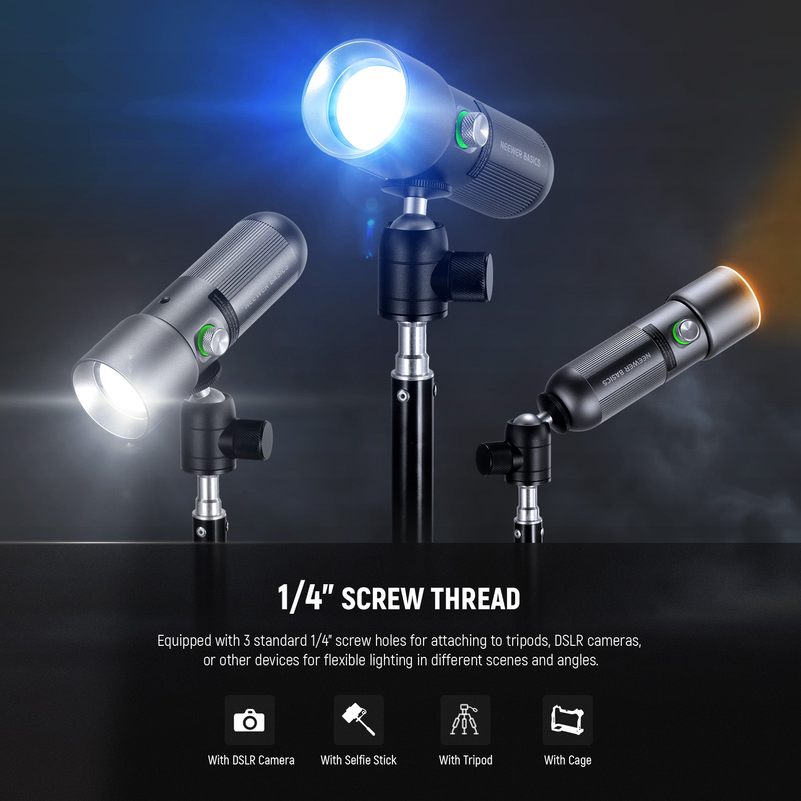NEEWER BASICS FL10 Portable Photography Flashlight - Professional LED Light for DSLR Camera, Video Shooting & Studio Lighting - Perfect for YouTube, Vlogging, and Outdoor Photography