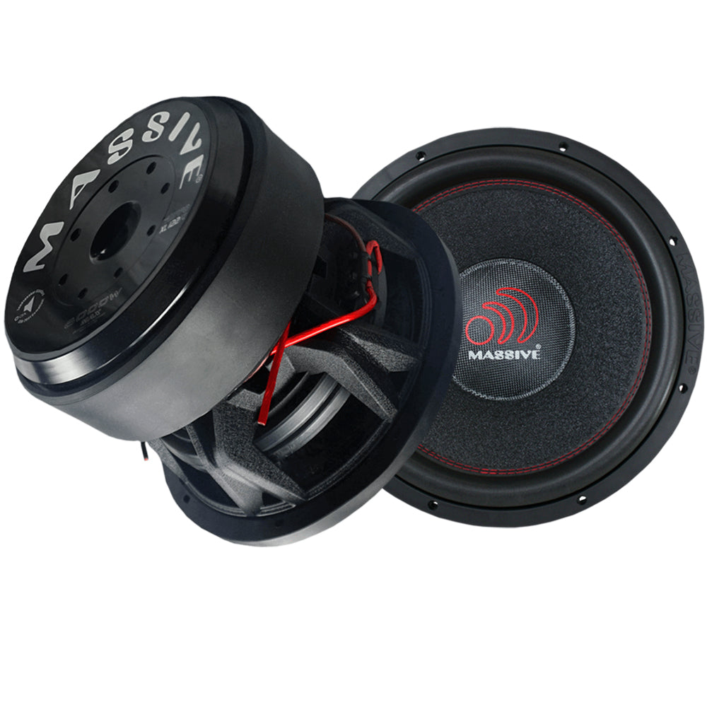 HIPPOXL122R 12-Inch 3000 Watts RMS Dual 2 Ohm 4 Voice Coil Mega Subwoofer - Powerful Bass for Car Audio & Home Theater Systems