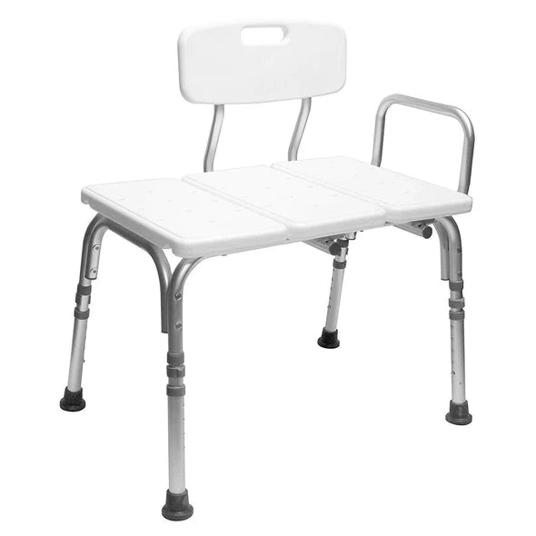 Carex Bathtub Transfer Bench - Adjustable Height Shower Chair with Non-Slip Feet for Elderly & Disabled - Safe Bathing Aid for Seniors, Handicapped & Post-Surgery Recovery (Home & Healthcare Use)