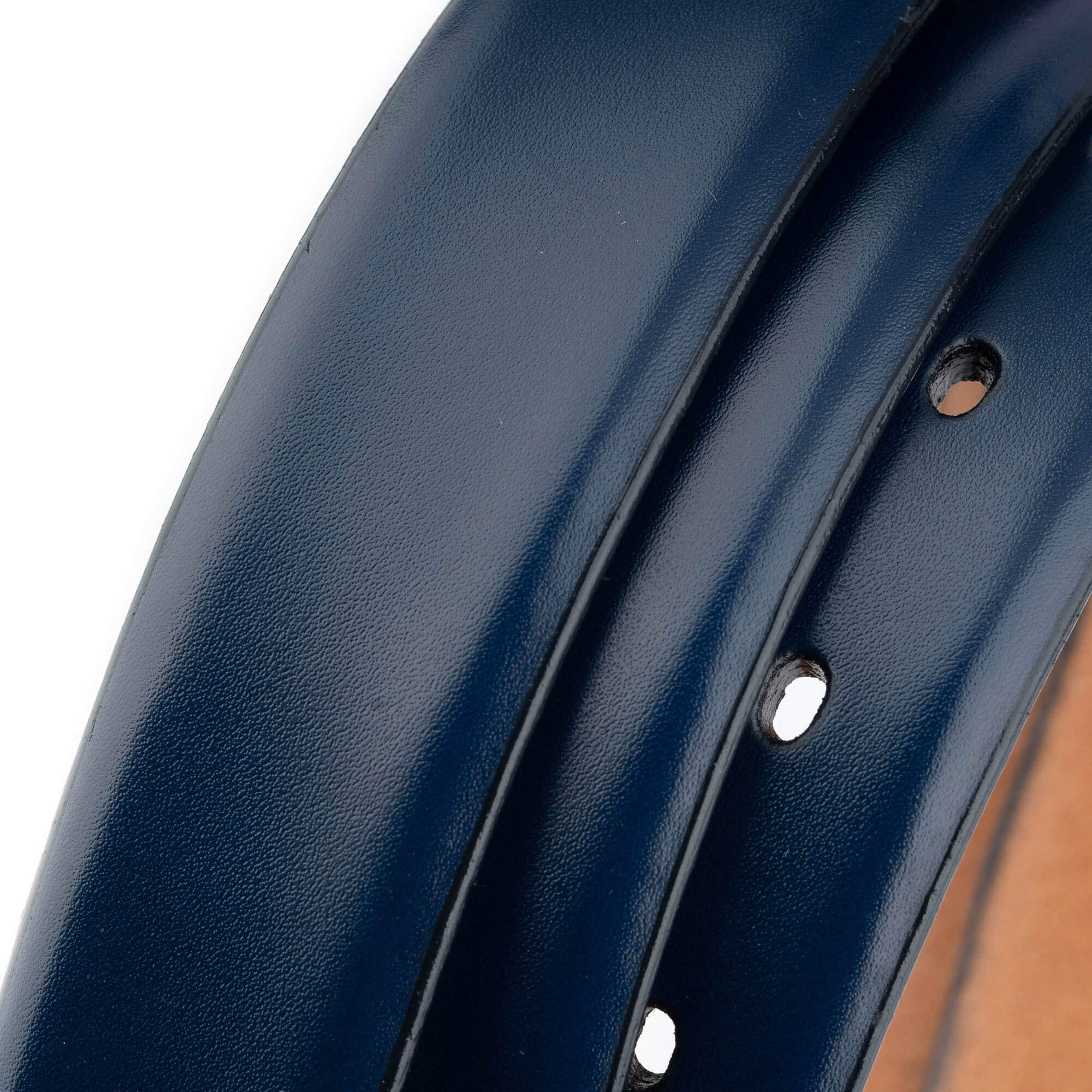 3.0 cm Dark Blue Genuine Leather Belt Strap Replacement for Montblanc Buckles - Premium Adjustable Dress Belt with Pre-Punched Holes for Business & Formal Occasions