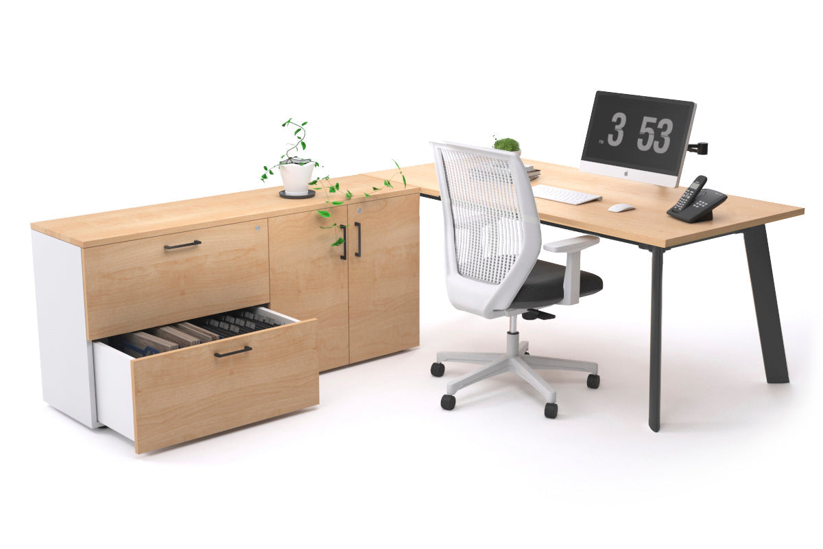 Switch Executive Setting With Uniform Spine Black Frame [1600L x 700W] - Premium Office Desk for Modern Workspace & Home Office