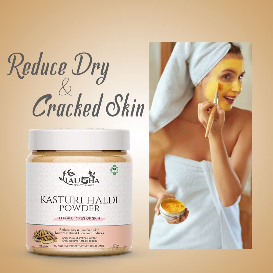 Pure Kasturi (Wild) Haldi Turmeric Powder for Spotless, Pimple-Free & Glowing Skin - 100g Face Pack for Brightening & Acne Treatment - Perfect for Daily Skincare & Natural Beauty Routine