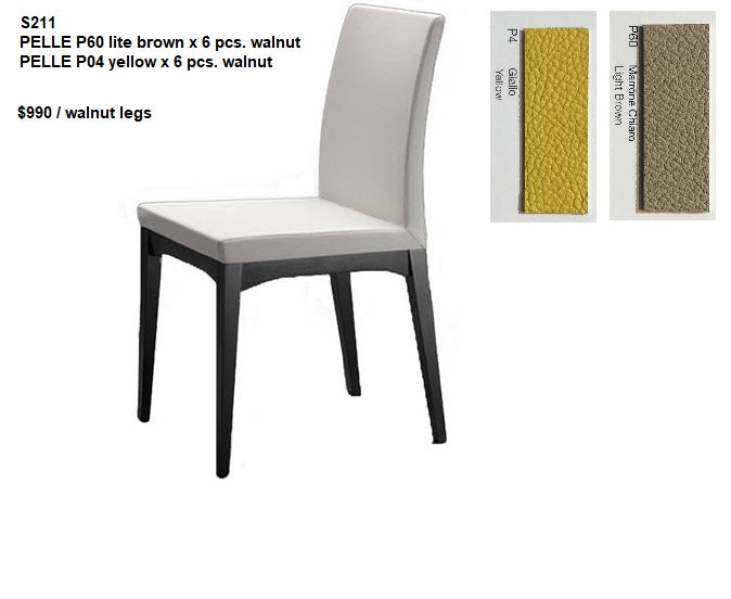 BUSETTO S211 Genuine Leather Dining Chair - Handcrafted in Italy - Modern & Elegant Home Decor for Dining Room, Kitchen, or Office