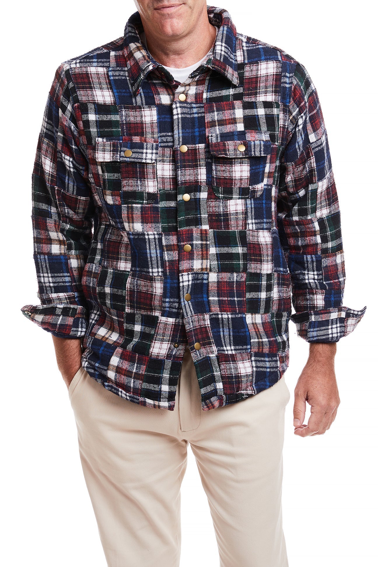 Colorado Flannel Shacket with Madras Patch - Cozy Overshirt for Fall & Winter Layering | Perfect for Outdoor Adventures & Casual Wear