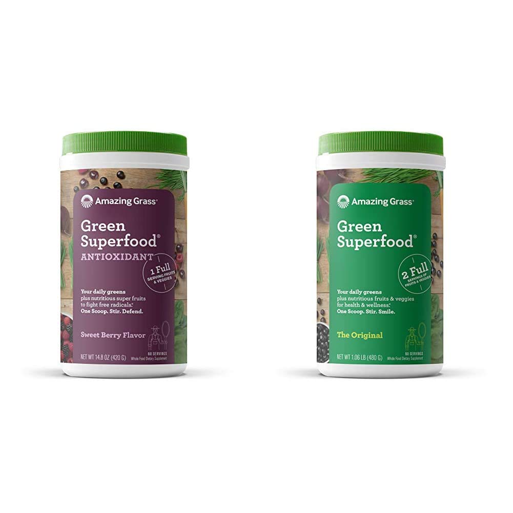 Amazing Grass Greens Blend Superfood Powder - Original & Antioxidant Boost for Detox, Energy & Immunity - Perfect for Smoothies, Juices & Daily Wellness