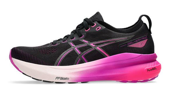 ASICS Women's Gel-Kayano 31 Running Shoes - D Width, Black/Magenta | Stability & Cushion for Road Running, Jogging, Gym Workouts