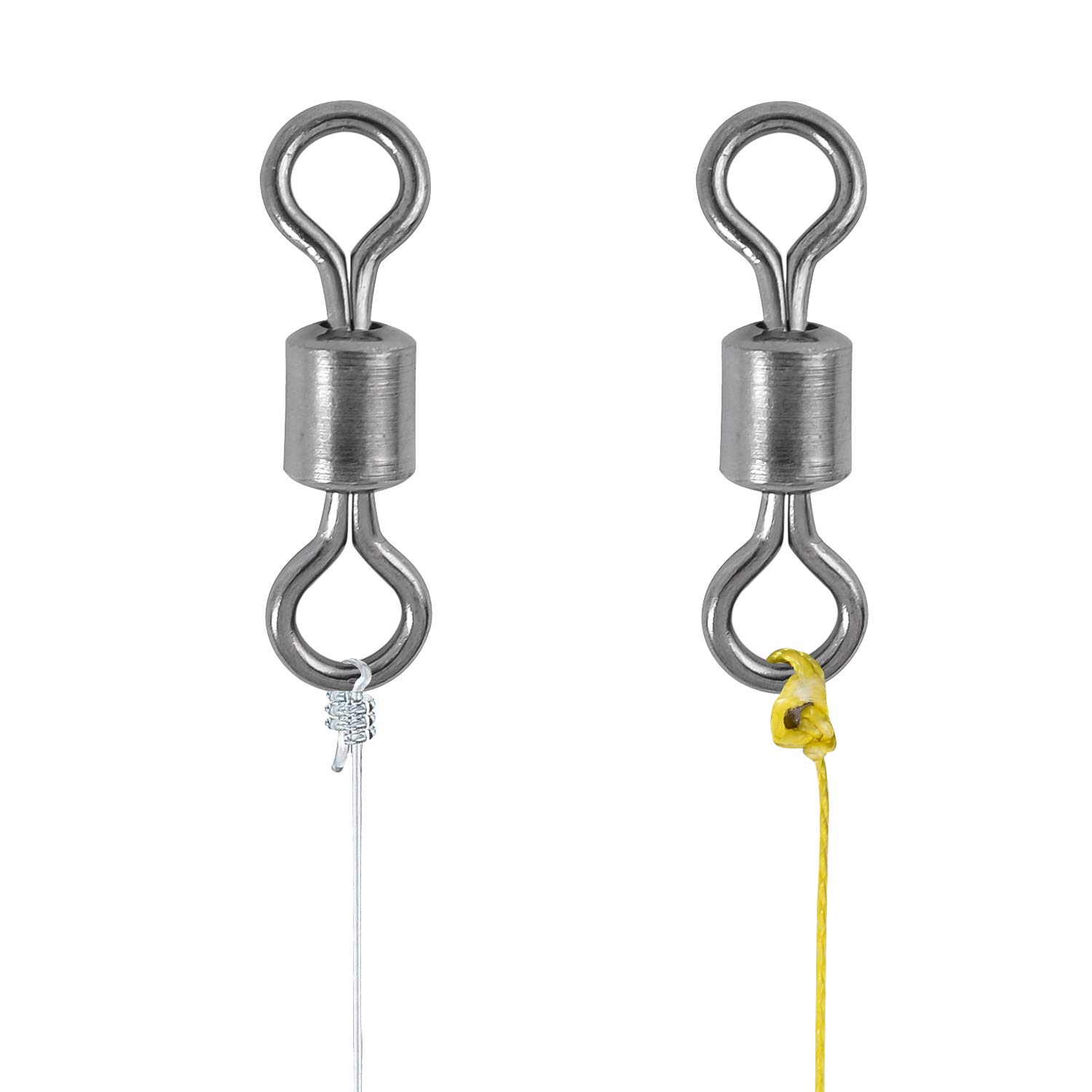 Premium Rolling Barrel Fishing Swivels - High Strength Corrosion Resistant Ball Bearing Swivel for Saltwater & Freshwater Fishing - Ideal for Trolling, Casting & Bottom Fishing