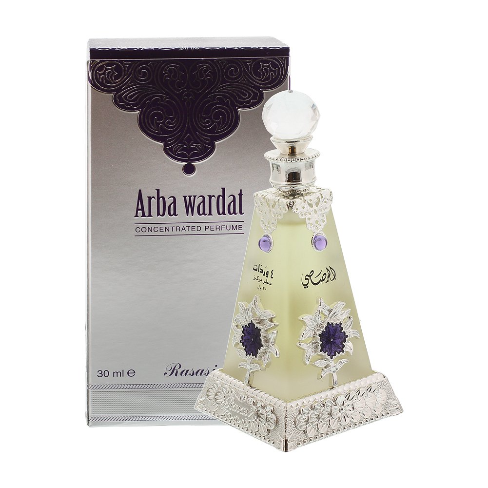 Hijaz Essential Scented Arba Wardat Women's Perfume - Floral Fragrance in Elegant Glass Bottle for Daily Wear & Special Occasions