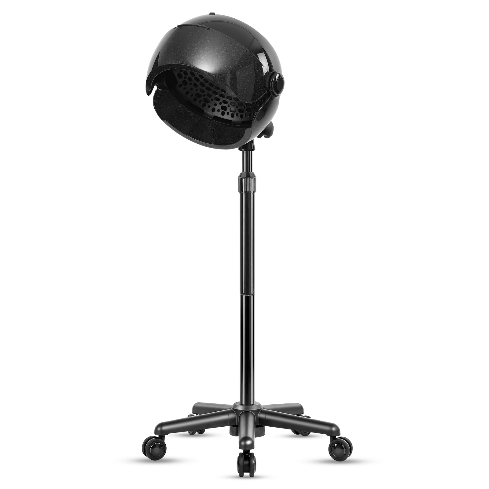 Professional Hooded Hair Dryer with Digital Display & Touch Controls - 3 Temperature Settings, Wheels for Easy Mobility - Salon & Home Use (Black) | Perfect for Hair Styling, Drying & Treatments in Salons or At Home