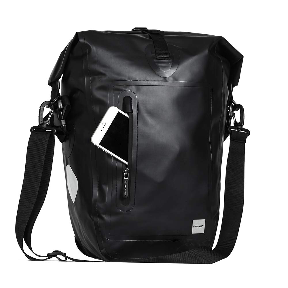 Rhinowalk Waterproof Bike Pannier Bag - Bicycle Cargo Rack Saddle Bag with Shoulder Strap, Laptop Compatible Cycling Accessories | Perfect for Commuting, Touring & Outdoor Adventures