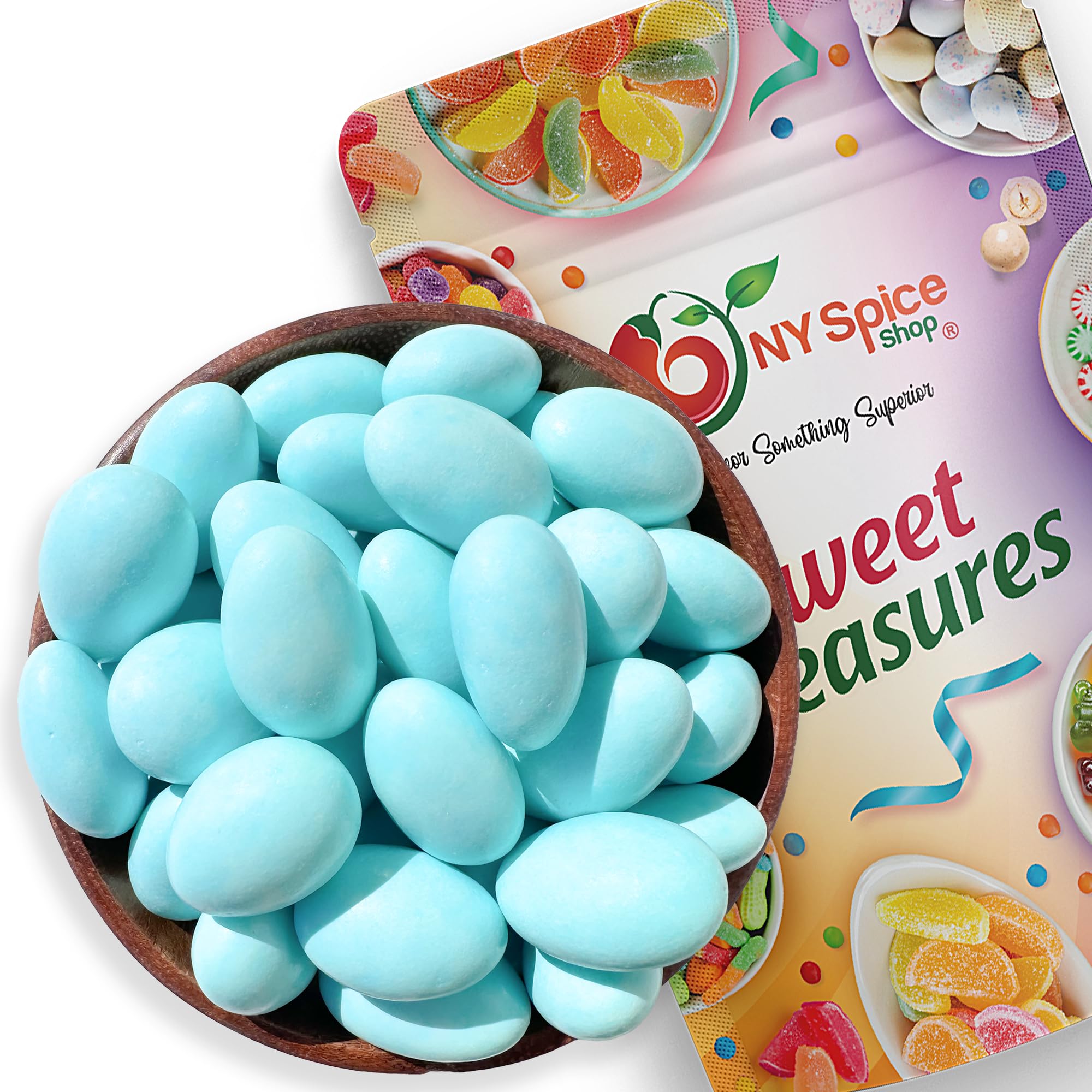 Jordan Almonds 3lb Bulk - Blue Easter Candy for Baskets, Party Favors & Table Decor | Old Fashioned Confectionery Treats | Perfect for Easter Celebrations, Baby Showers & Wedding Favors