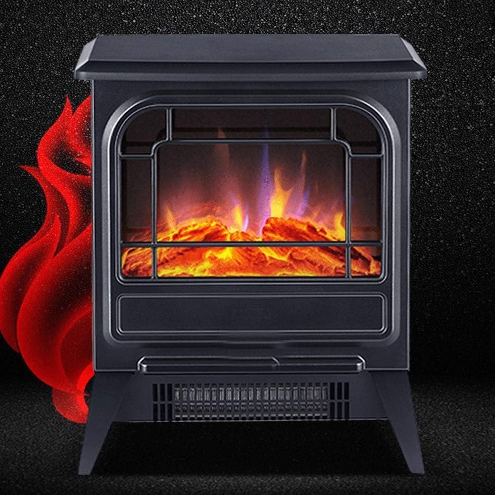 Portable Electric Fireplace Heater with Realistic Flame Effect - Freestanding Indoor Stove Heater with Overheat Protection - Perfect for Living Room, Bedroom & Office Warmth