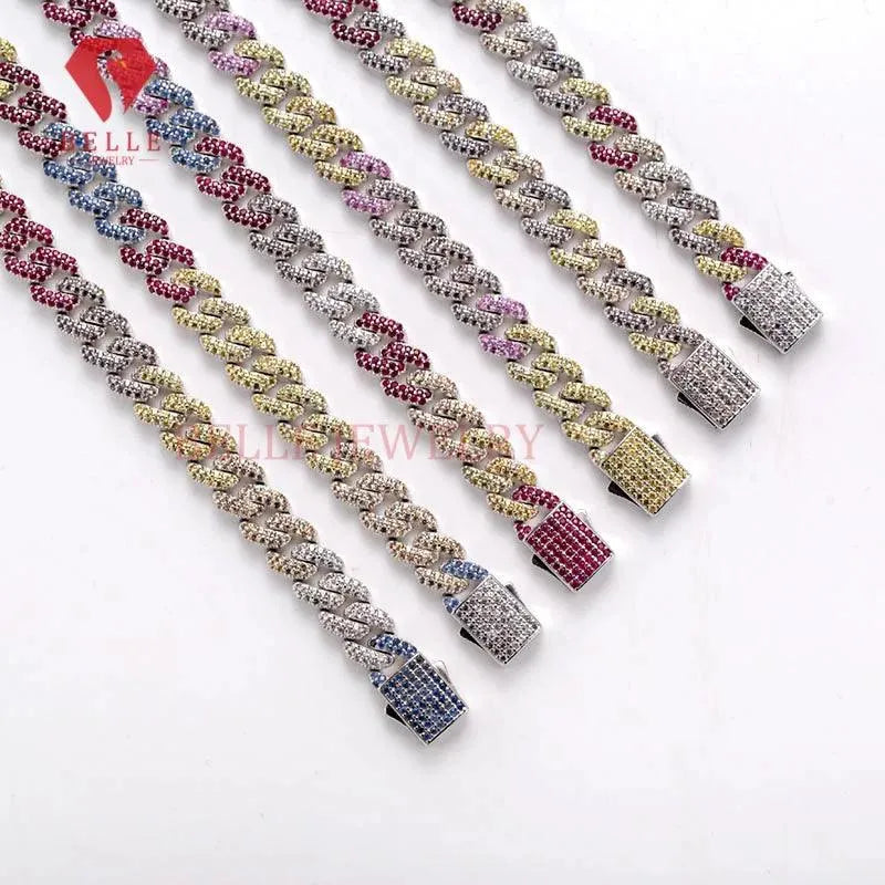 925 Sterling Silver Hip Hop Cuban Chain Bracelet with Lab Diamond & Moissanite | VVS1 Clarity | 18K Gold Plated | Unisex Jewelry for Men & Women | Perfect for Gifts, Parties, and Streetwear Fashion