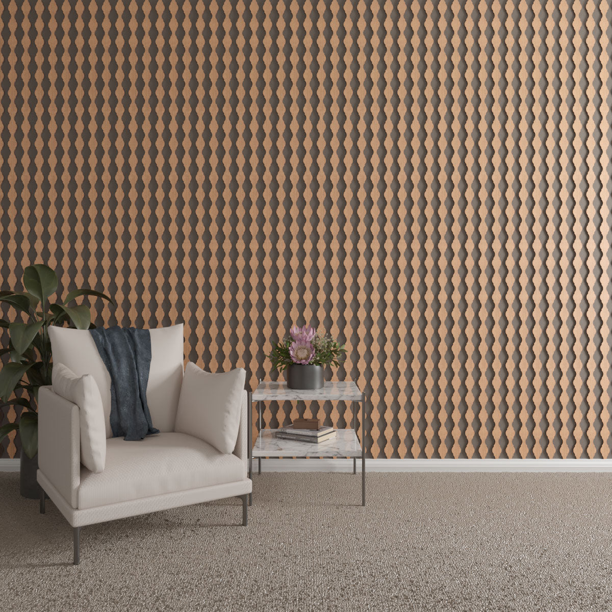 Casablanca Adjustable Wood Slat Wall Kit - DIY Modern Acoustic Panel for Home & Office Decor - Perfect for Living Room, Bedroom, or Workspace Soundproofing