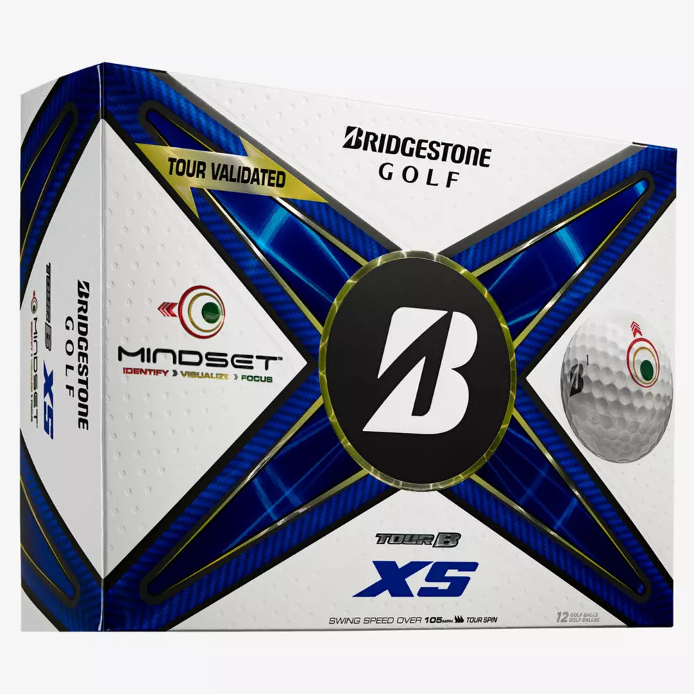 Bridgestone Tour B XS MindSet 2024 Golf Balls - Premium Performance Golf Balls for Low Spin & Maximum Distance - Perfect for Tournament Play & Practice Sessions