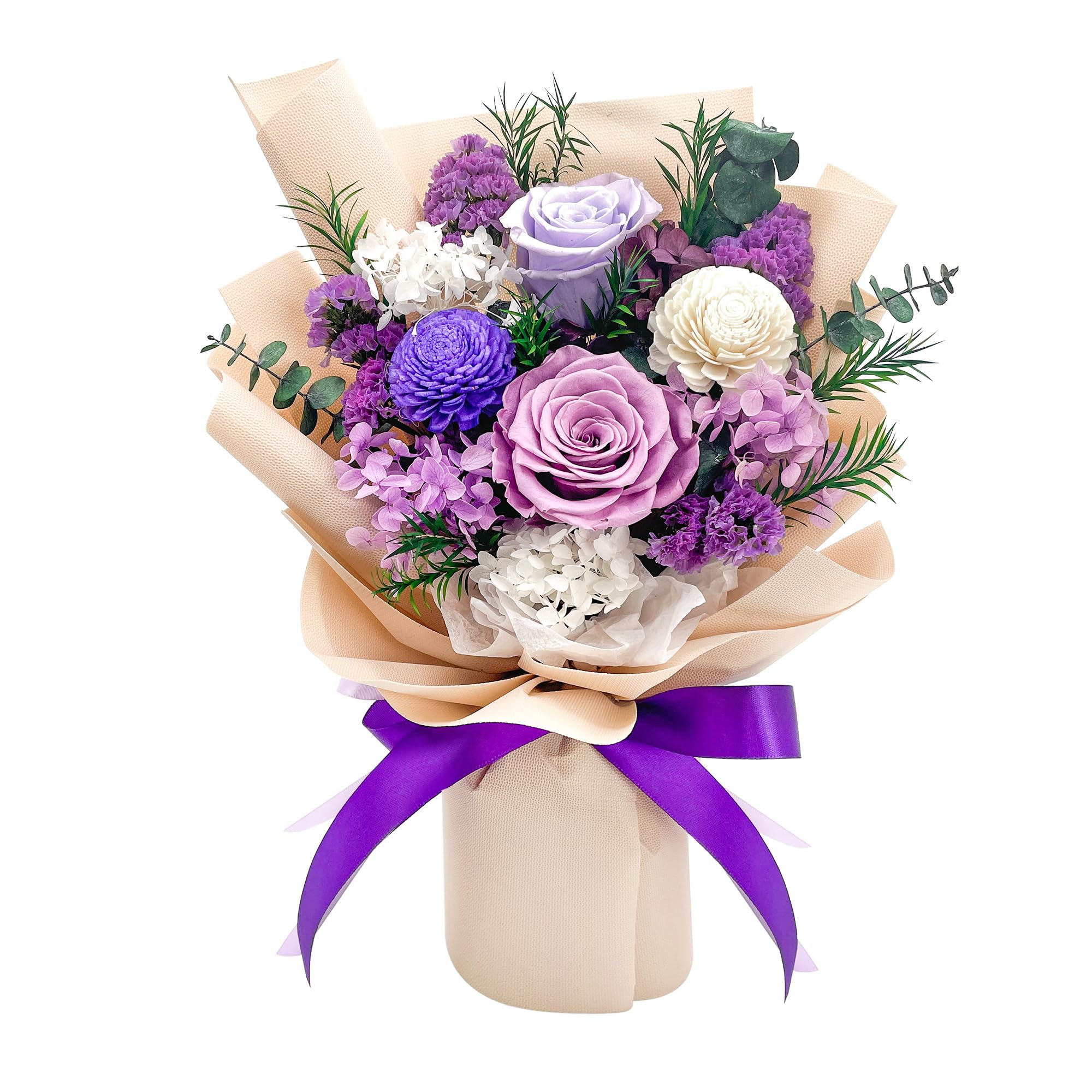 QOEAZY Preserved Rose Bouquet in Gift Box - Long Lasting Flowers for Delivery, Perfect Gift for Women, Mom, Grandma - Ideal for Birthdays, Anniversaries & Valentine's Day