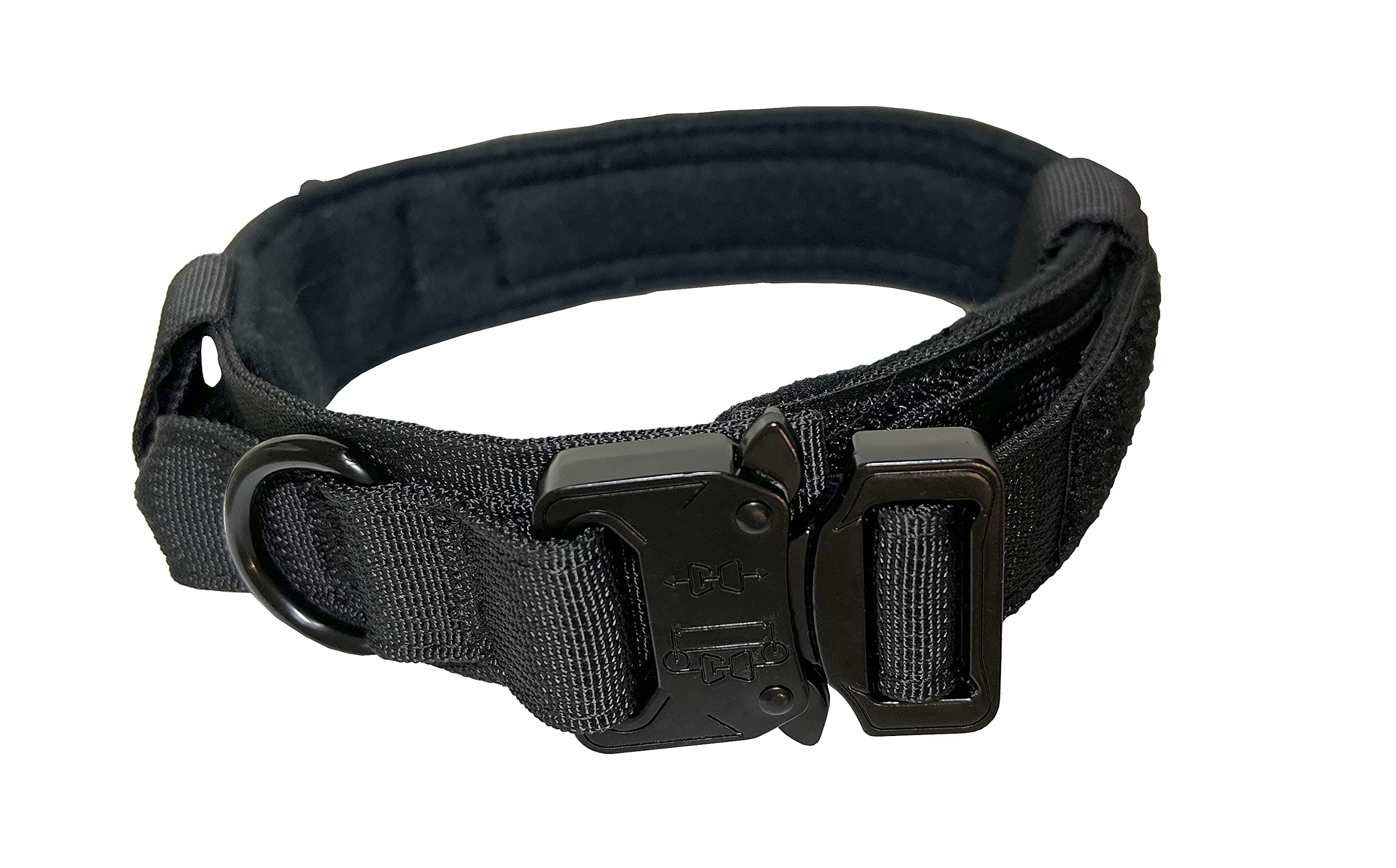 Tactical Dog Collar Heavy Duty - Adjustable Nylon Military Training Collar for Large Dogs - Medium Black - Perfect for Outdoor Hiking, Hunting & Security Training