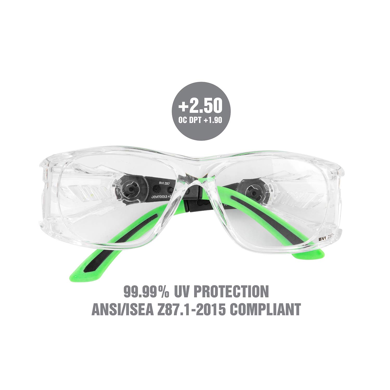OEM TOOLS HD Multifocal Safety Reading Glasses +2.5 for Men & Women - Computer, Reading, and Outdoor Use