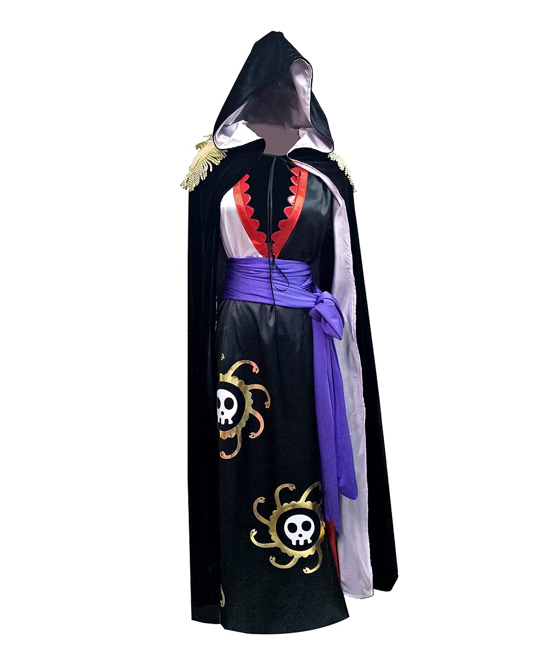 Gothic Black Dress with Detachable Cloak - Women's Victorian Steampunk Cosplay Costume for Halloween, LARP, Renaissance Fairs & Themed Parties