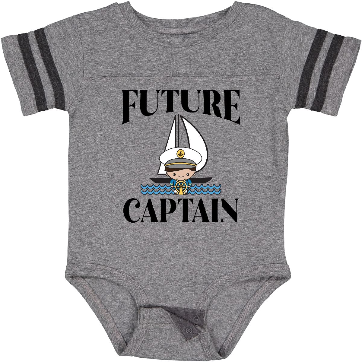 Inktastic Adorable Baby Boy Sailing Captain Outfit - 100% Cotton Cute Infant Bodysuit for Newborns & Toddlers - Perfect for Nautical Theme Parties, Photo Shoots & Everyday Wear