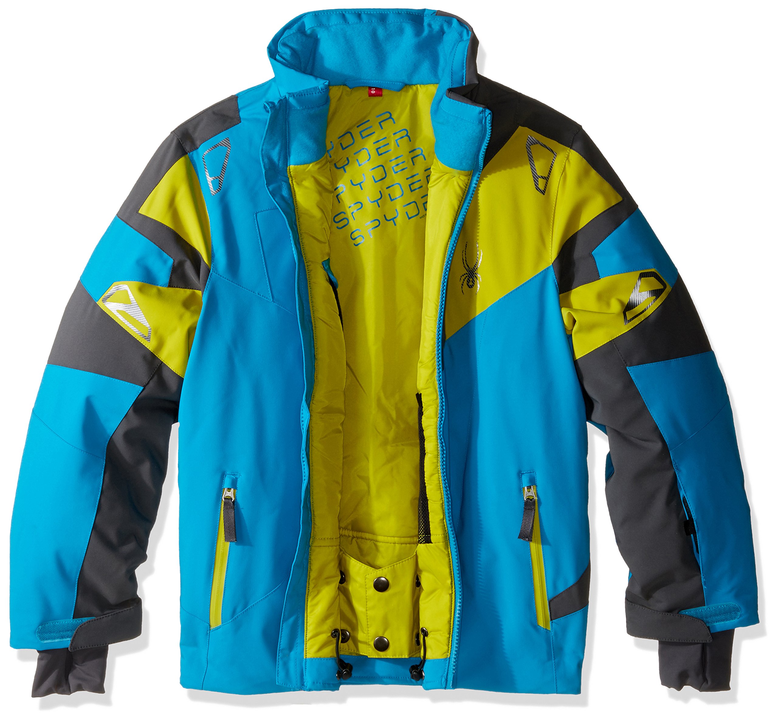 Spyder Boys Leader Jacket for Kids - Waterproof Winter Snow Jacket with Hood - Warm Ski Jacket for Boys Outdoor Activities, Snowboarding & Winter Sports