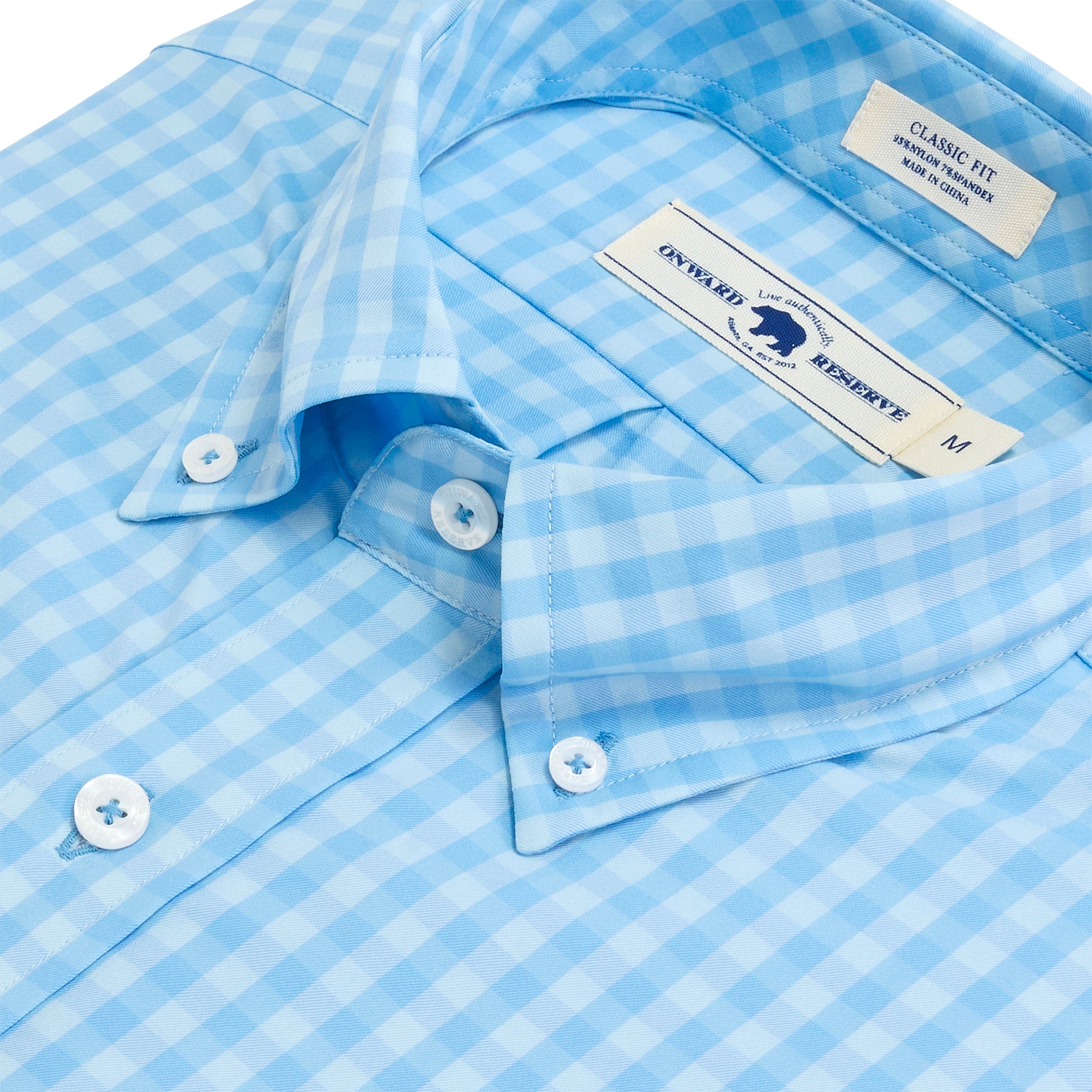 Jordan Classic Fit Performance Button Down Shirt for Men - Breathable & Comfortable Golf & Casual Wear - Clearwater Blue