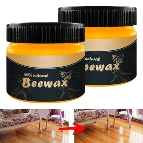 QONETIC Natural Beeswax Wood Polish - Pack of 1 | Traditional Furniture Wax for Cabinets, Tables & Wardrobes | Restores Shine & Protects Wood Surfaces | Ideal for Home, Office & Antique Furniture Care