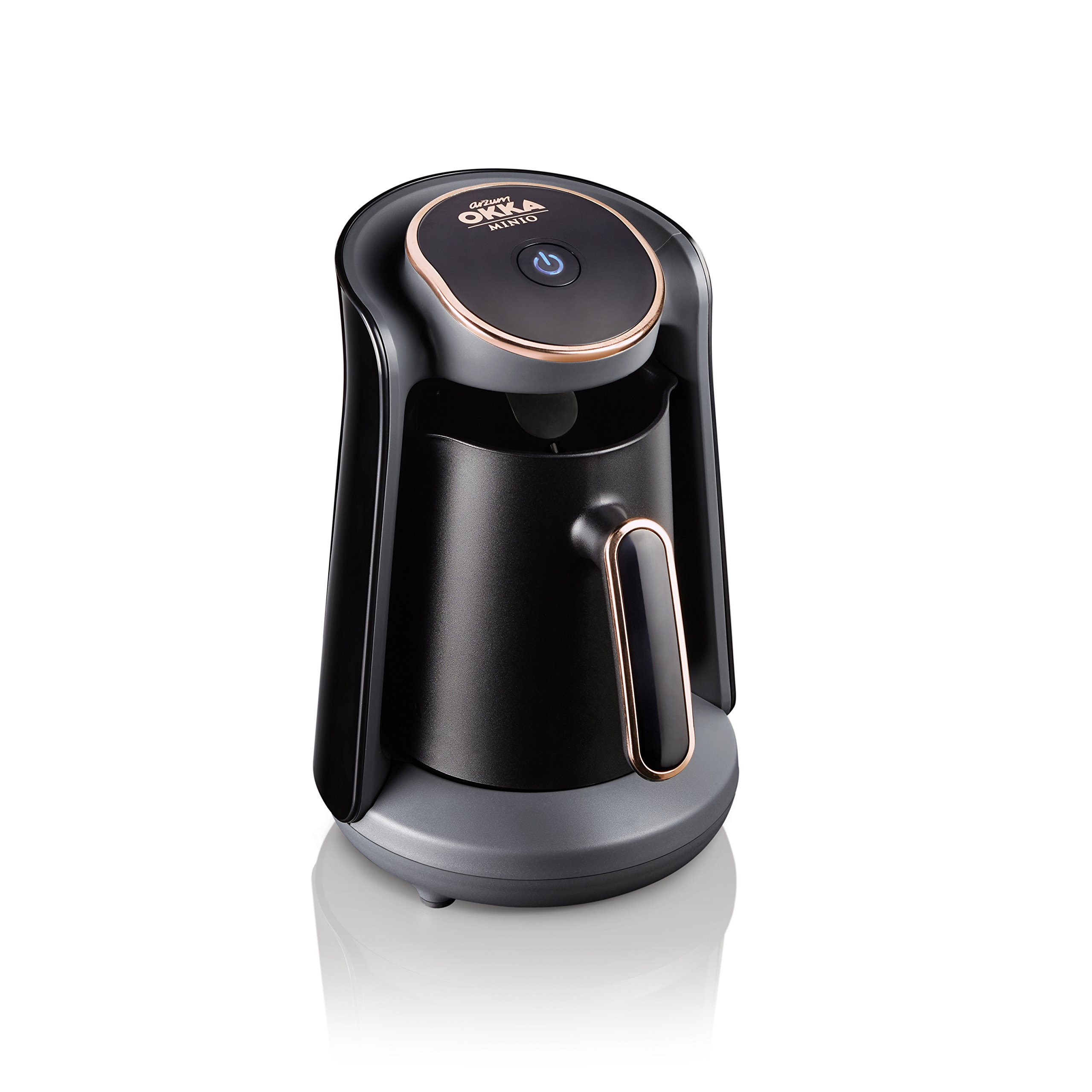 Arzum Okka Minio Automatic Turkish Greek Coffee Maker - 4 Cup Electric Coffee Machine for Home & Office - 120V UL Certified (Black/Gold) - Perfect for Traditional Coffee Lovers & Gift Giving