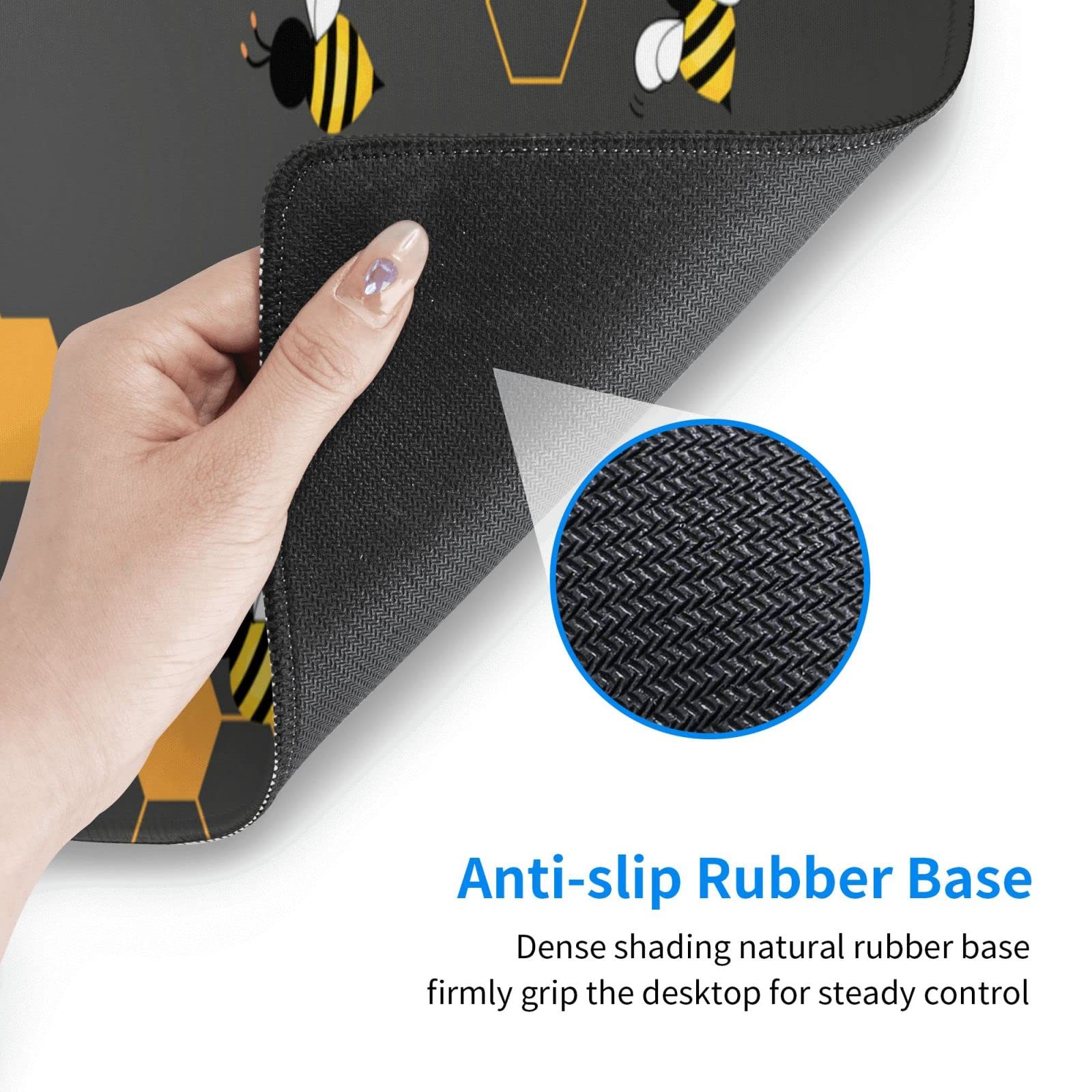 Bee Cute XXL Gaming Mouse Pad - 31.5x11.8 Inch Large Extended Mouse Mat with Non-Slip Base for PC, Laptop & Office Desk - Perfect for Gamers, Programmers & Graphic Designers