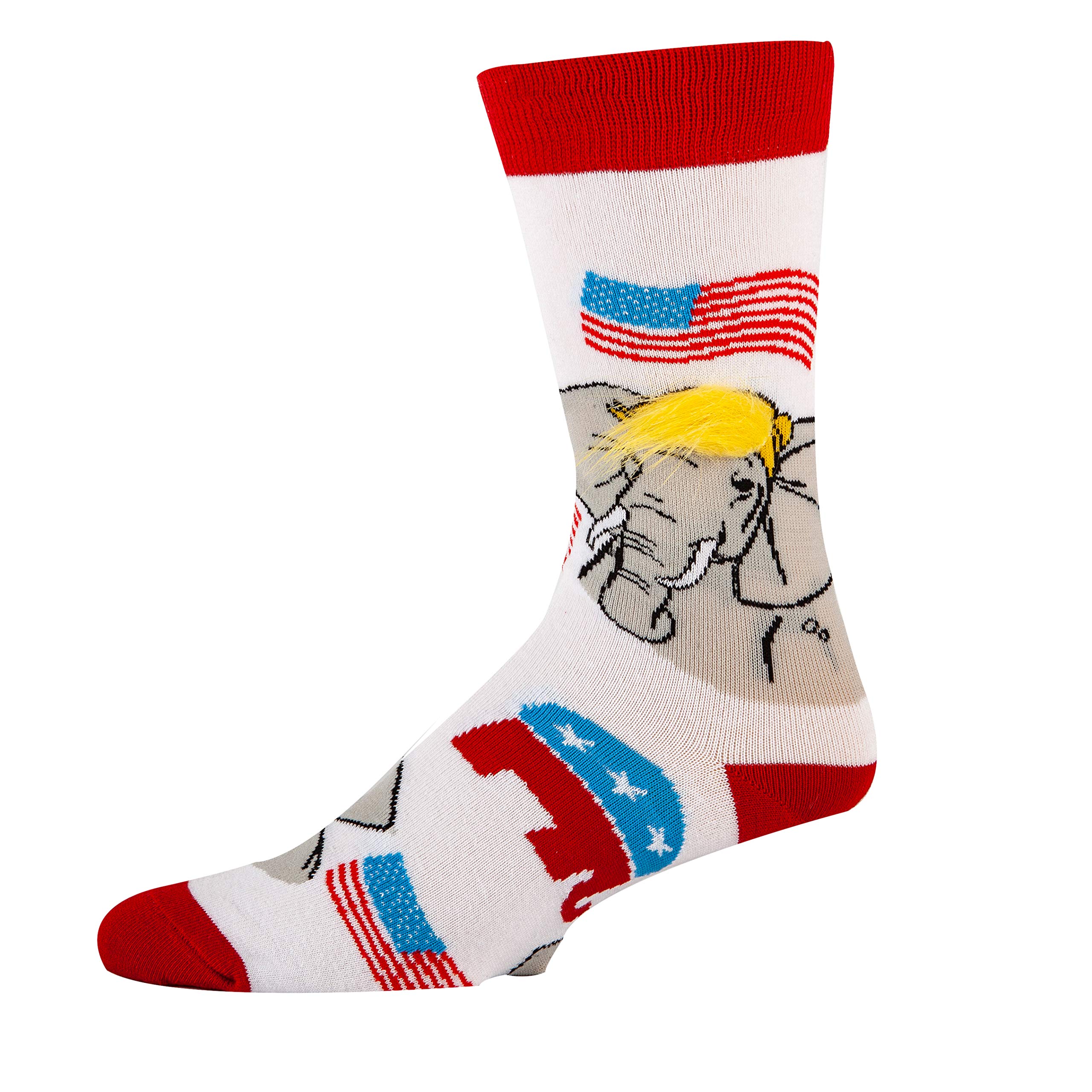 Funny Political-Themed Crew Socks for Women - Novelty Crazy Dress Socks Gift Idea (Fits Women's Shoe Size 5-10) - Perfect for Office, Parties & Political Events