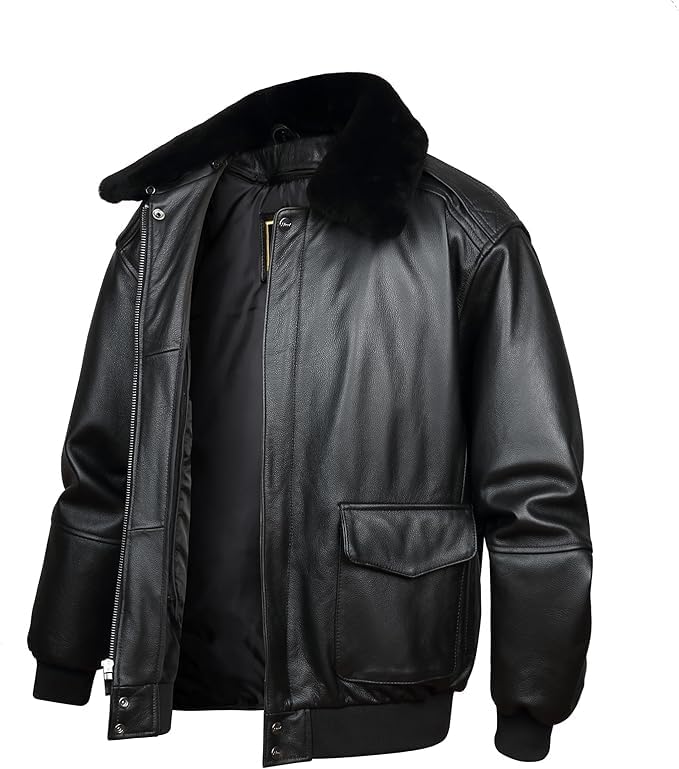 REED Men's Premium Genuine Leather Aviator Bomber Jacket - Classic Brown Distressed Flight Jacket for Motorcycle Riding & Casual Wear