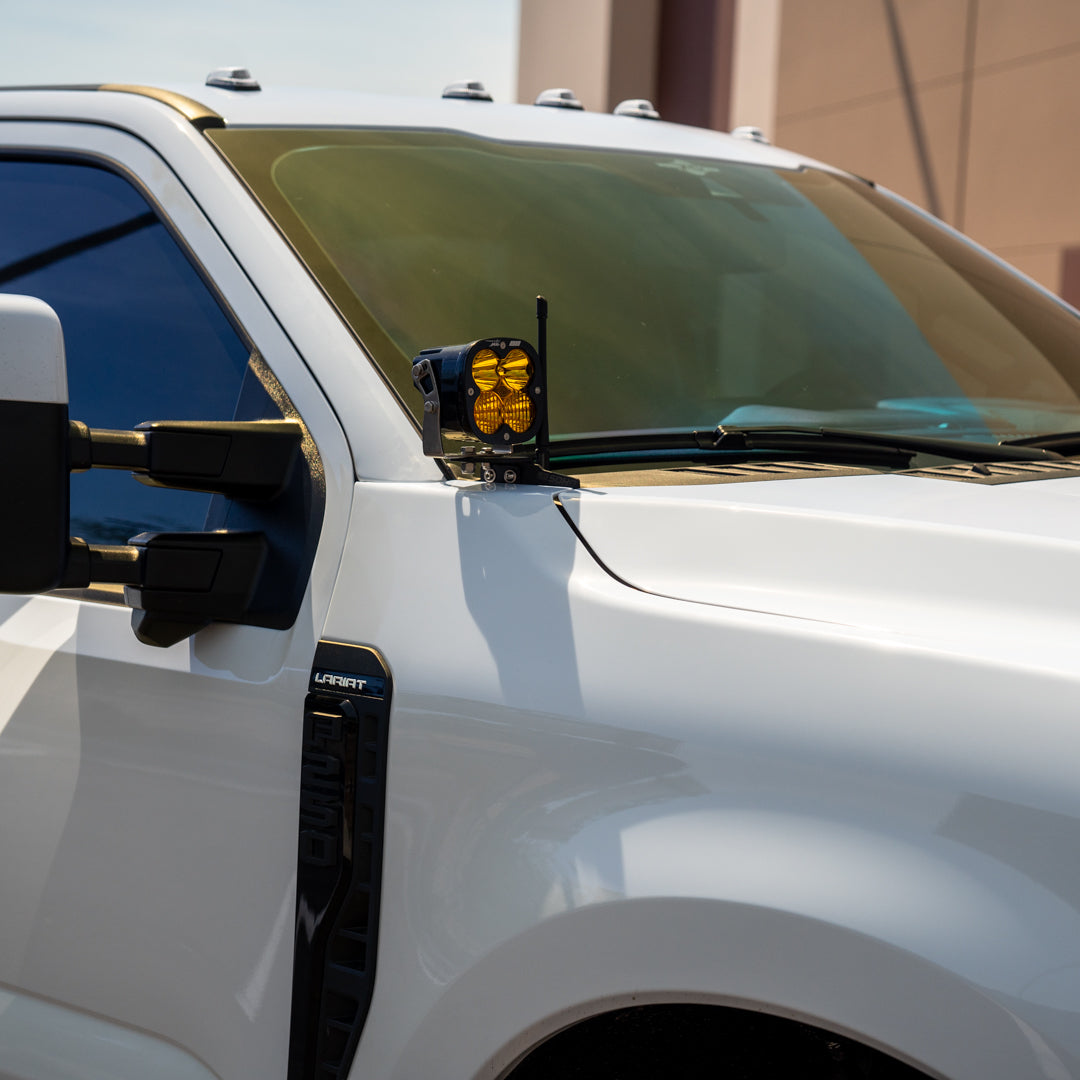 2023-2024 Ford Super Duty SDHQ Built A-Pillar Light Mounts | Heavy Duty Off-Road Lighting Brackets for Trucks | Perfect for Night Driving & Off-Road Adventures