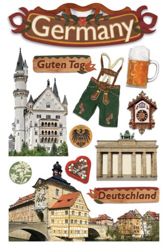 Germany Travel & Vacation 3D Scrapbook Stickers Set - STDM-0114 by Paper House Productions | Perfect for Scrapbooking, Journaling, DIY Crafts & Memory Albums